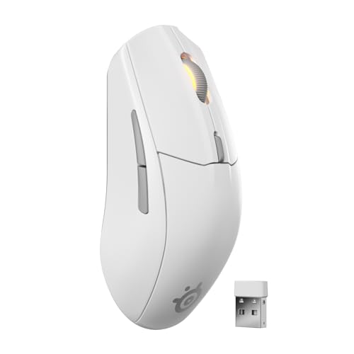 SteelSeries Rival 3 Wireless Gen 2 Gaming-Maus – 2,4 GHz und Bluetooth – 18.000 DPI TrueMove Air-Optiksensor – 60 Mio. Klicks garantiert – Ultraleicht – PTFE-Gleitfüße - Weiß von SteelSeries