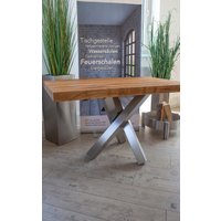 Tischgestell Edelstahl V2A Tres 80X80 L600 Für Holzplatten Küchentisch Esstisch Tischuntergestell X-Gestell Tischgestell Edelstahl V2A Tres 80X80 L600 Für Holzplatten Küchentisch Esstisch Tischuntergestell X-Gestell von SteelSolutionsDE