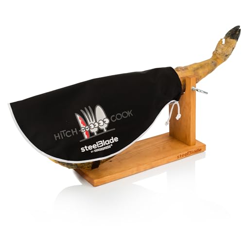 Steelblade Kukuxumusu Schinkenabdeckung, Schwarz, 50% Baumwolle, Bezug für Schinken 55 cm, ideal für Schinken und Paletten, Modell Hitch Cook von Steelblade