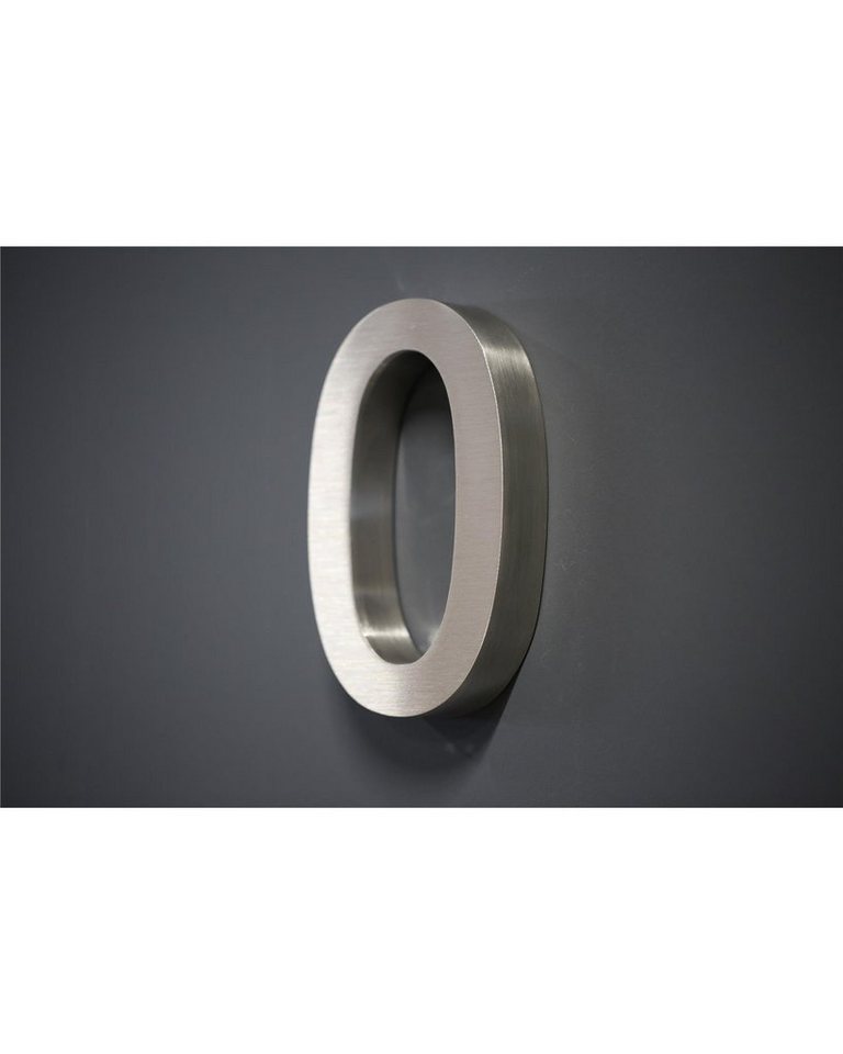 Steelboxx Briefkasten Hausnummer Edelstahl in 3D Design Arial H20cmxT3cm V2A TOP(Nr.0) (inkl. Montagematerial, 1-St), Material: V2A Edelstahl rostfrei - Optik: matt gebürstet von Steelboxx