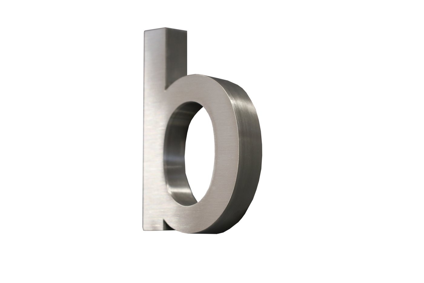 Steelboxx Briefkasten Hausnummer Premium Edelstahl in 3D Design Arial H20cmxT3cm V2A (b) (inkl. Montagematerial, 1-St), Material: V2A Edelstahl rostfrei - Optik: matt gebürstet von Steelboxx