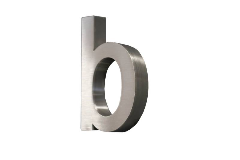 Steelboxx Briefkasten Hausnummer Premium Edelstahl in 3D Design Arial H20cmxT3cm V2A (b) (inkl. Montagematerial, 1-St), Material: V2A Edelstahl rostfrei - Optik: matt gebürstet von Steelboxx