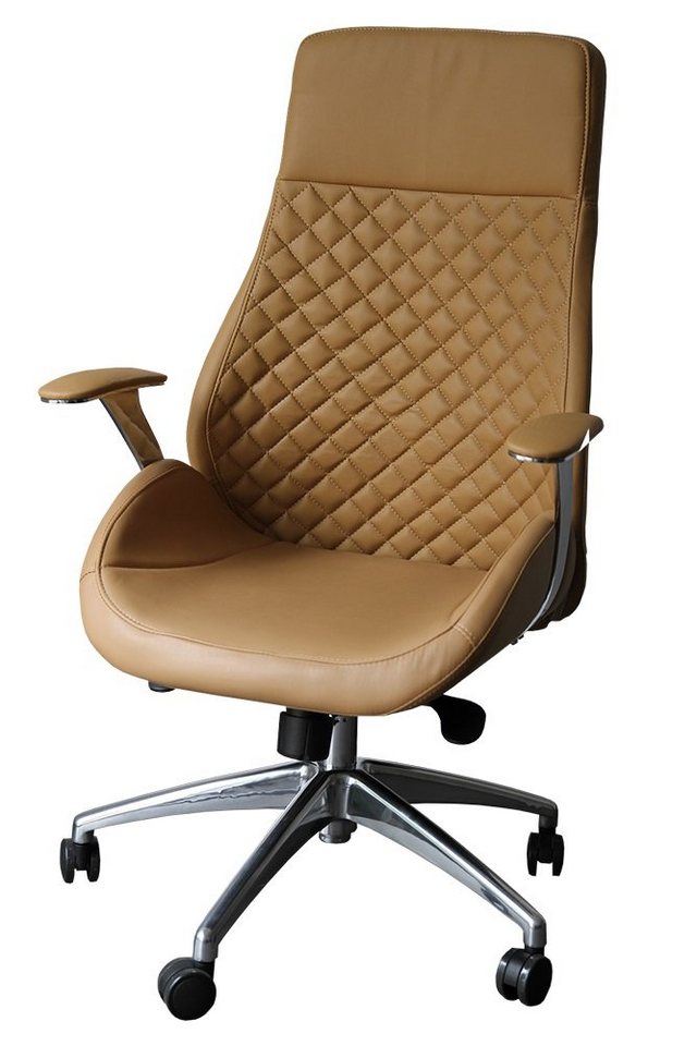 Steelboxx Drehstuhl Bürodrehstuhl Pantera High mit Armlehnen, Kunstleder sand (1), Spezial - Schalensitz ergonomisch geformt von Steelboxx