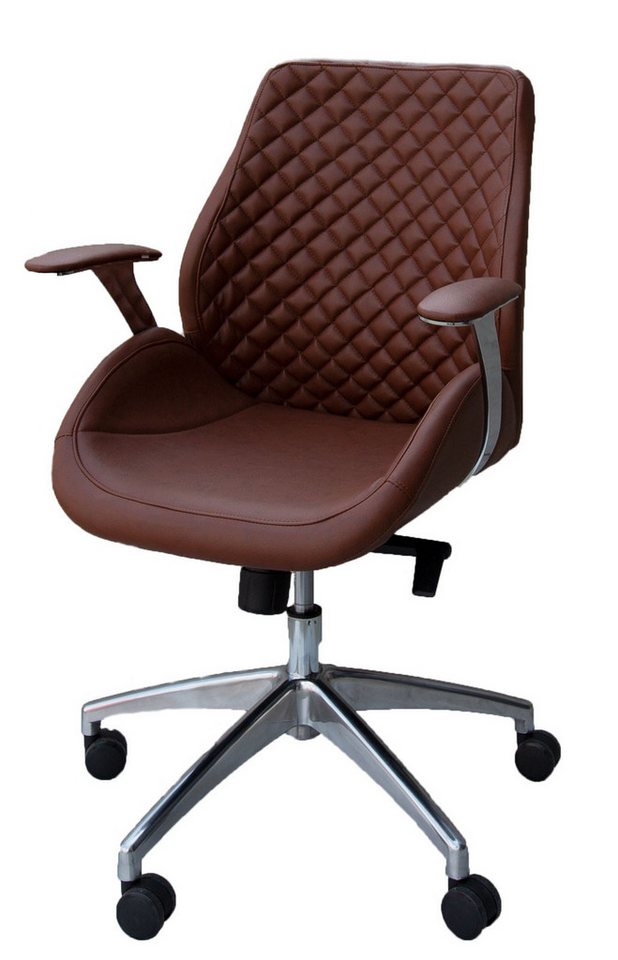 Steelboxx Drehstuhl Bürodrehstuhl Pantera Low mit Armlehnen, Kunstleder braun (1), Schalensitz zur optimalen Abstützung im Beckenbereich von Steelboxx