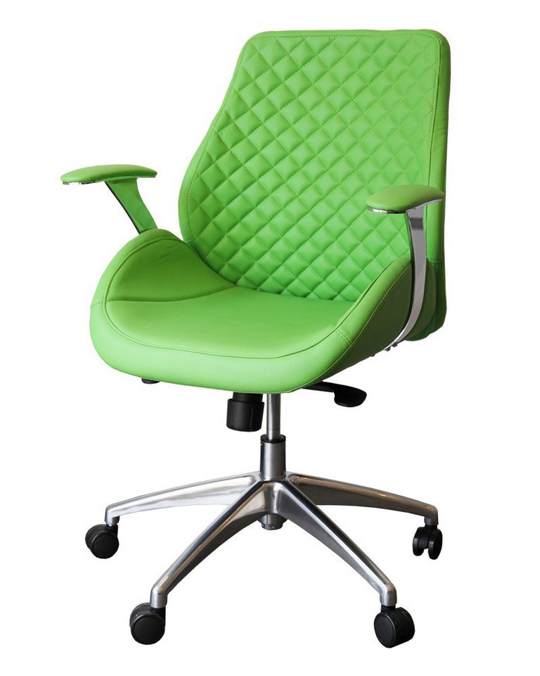 Steelboxx Drehstuhl Bürodrehstuhl Pantera Low mit Armlehnen, Kunstleder grün (1), Schalensitz zur optimalen Abstützung im Beckenbereich von Steelboxx
