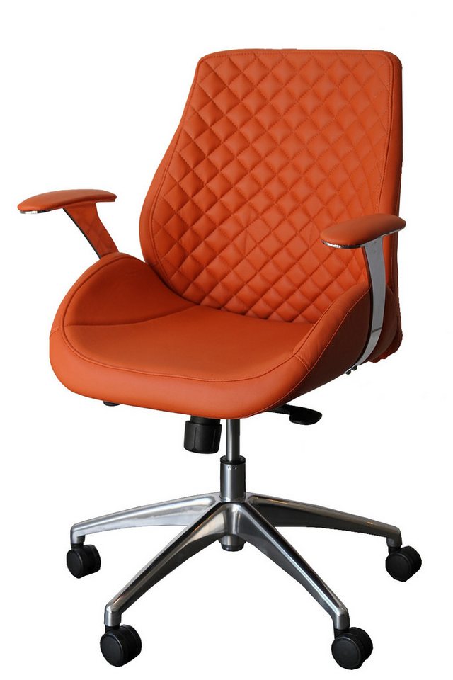 Steelboxx Drehstuhl Bürodrehstuhl Pantera Low mit Armlehnen, Kunstleder orange (1), Schalensitz zur optimalen Abstützung im Beckenbereich von Steelboxx