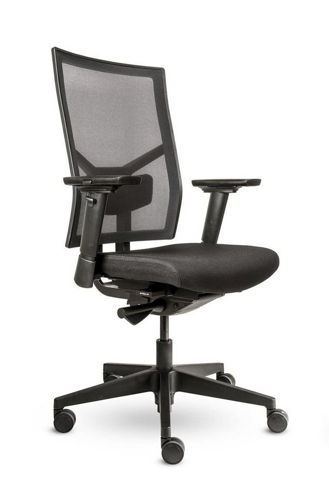 Steelboxx Drehstuhl Bürodrehstuhl mit 3D Armlehnen Netzrücken (1), Sitz- und Rückenflächen sind ergonomisch geformt von Steelboxx