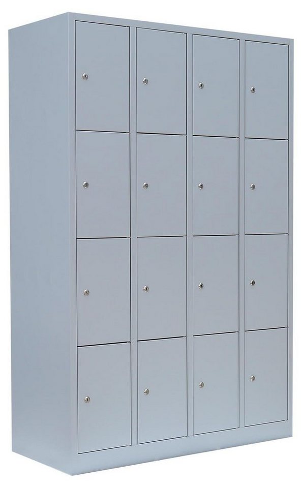 Steelboxx Fächerschrank 16 Fächer Schließfachschrank Wertfachschrank Spind (1-St) Komplett verschweißt und montiert - keine Montage erforderlich von Steelboxx