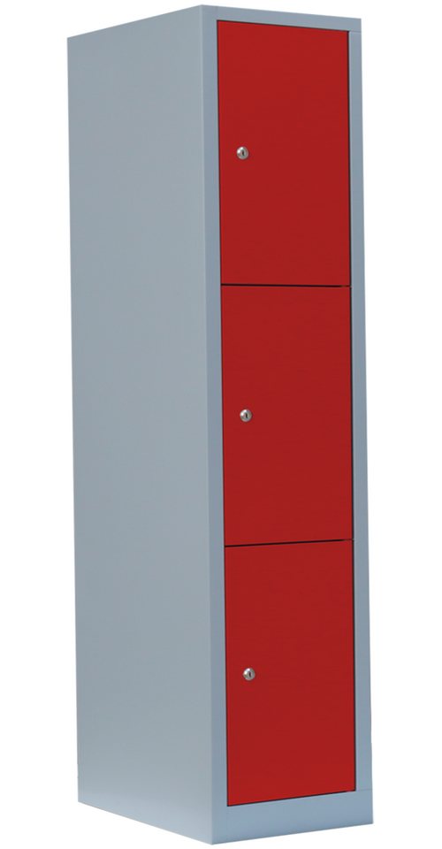 Steelboxx Fächerschrank Schließfachschrank - 1 Abteil - 3 Fächer - 1800 x 415 x 500 mm (1-St) Komplett verschweißt und montiert - keine Montage erforderlich von Steelboxx