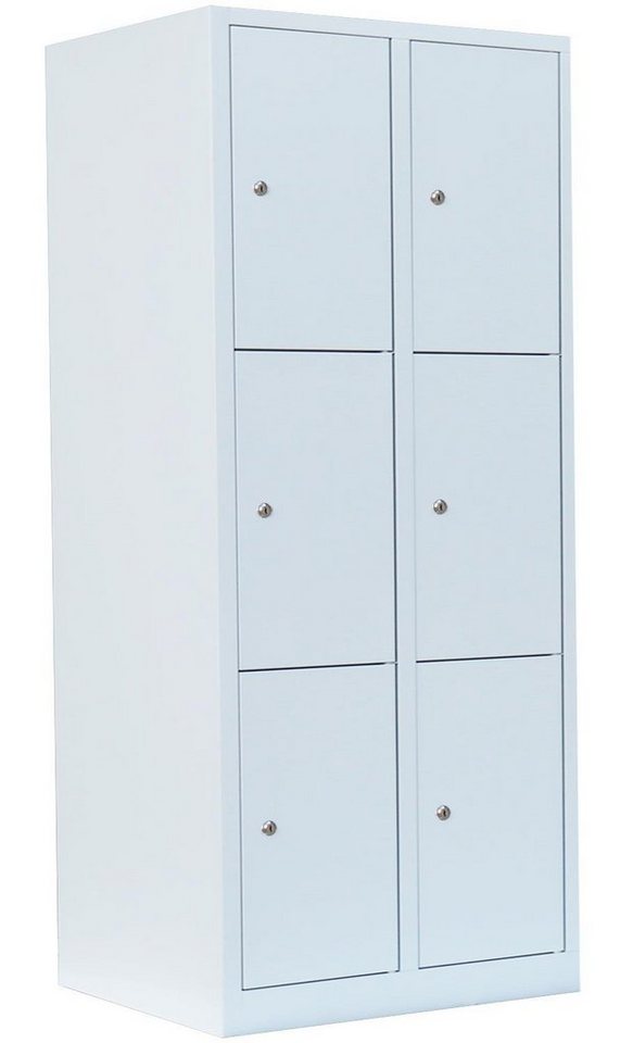 Steelboxx Fächerschrank 6 Fächer extra breit Schließfachschrank Spind Wertfachschrank (1-St) Komplett montiert, keine Montage erforderlich von Steelboxx
