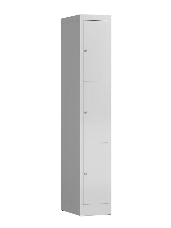 Steelboxx Fächerschrank ClassiX Schließfachschrank, 1 Abteil, 3 Fächer, 1800 x 310 x 500 mm (1-St) Komplett verschweißt und montiert - keine Montage erforderlich von Steelboxx