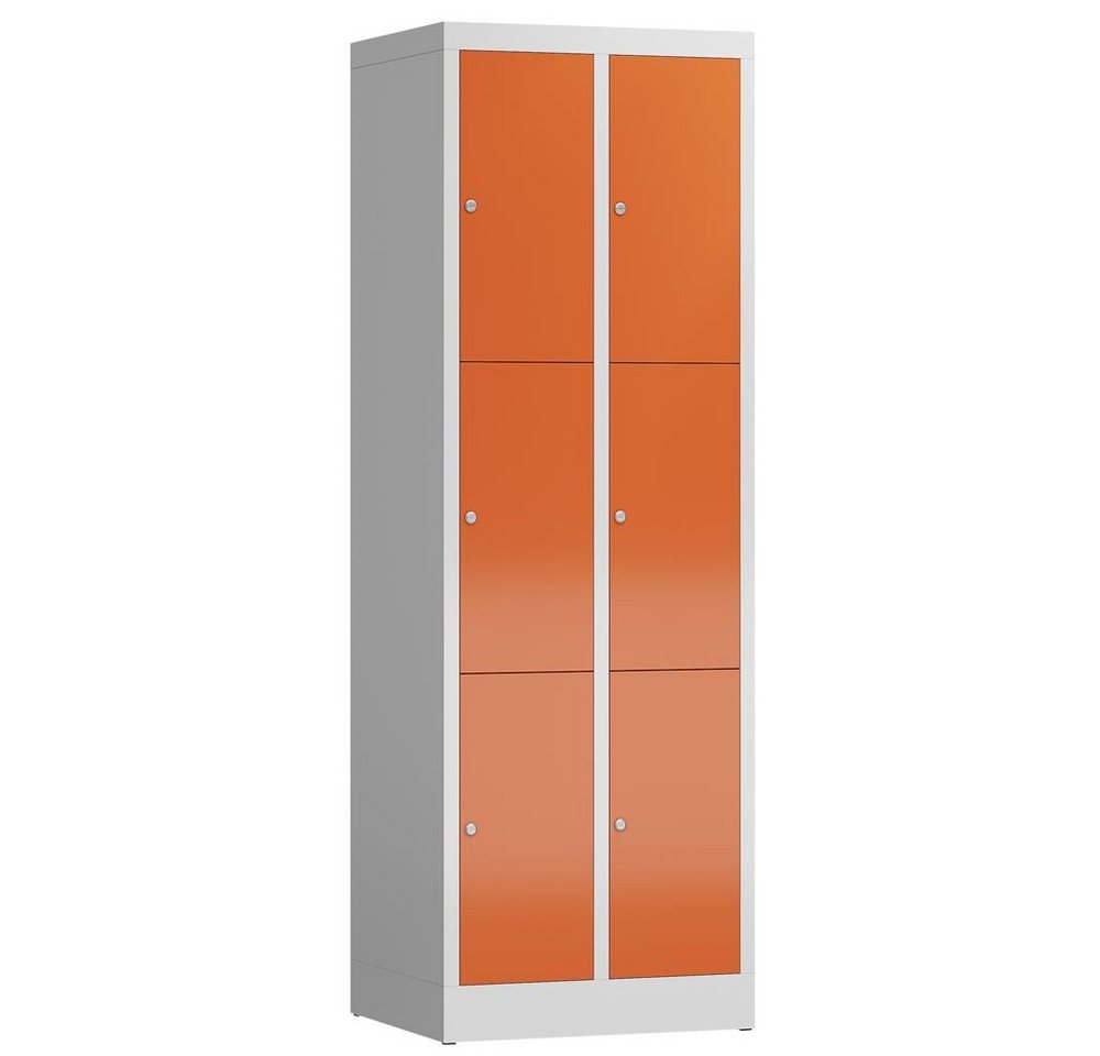 Steelboxx Fächerschrank ClassiX Schließfachschrank, 2 Abteile à 3 Fächer, 1800 x 590 x 500 mm (1-St) Komplett verschweißt und montiert - keine Montage erforderlich von Steelboxx