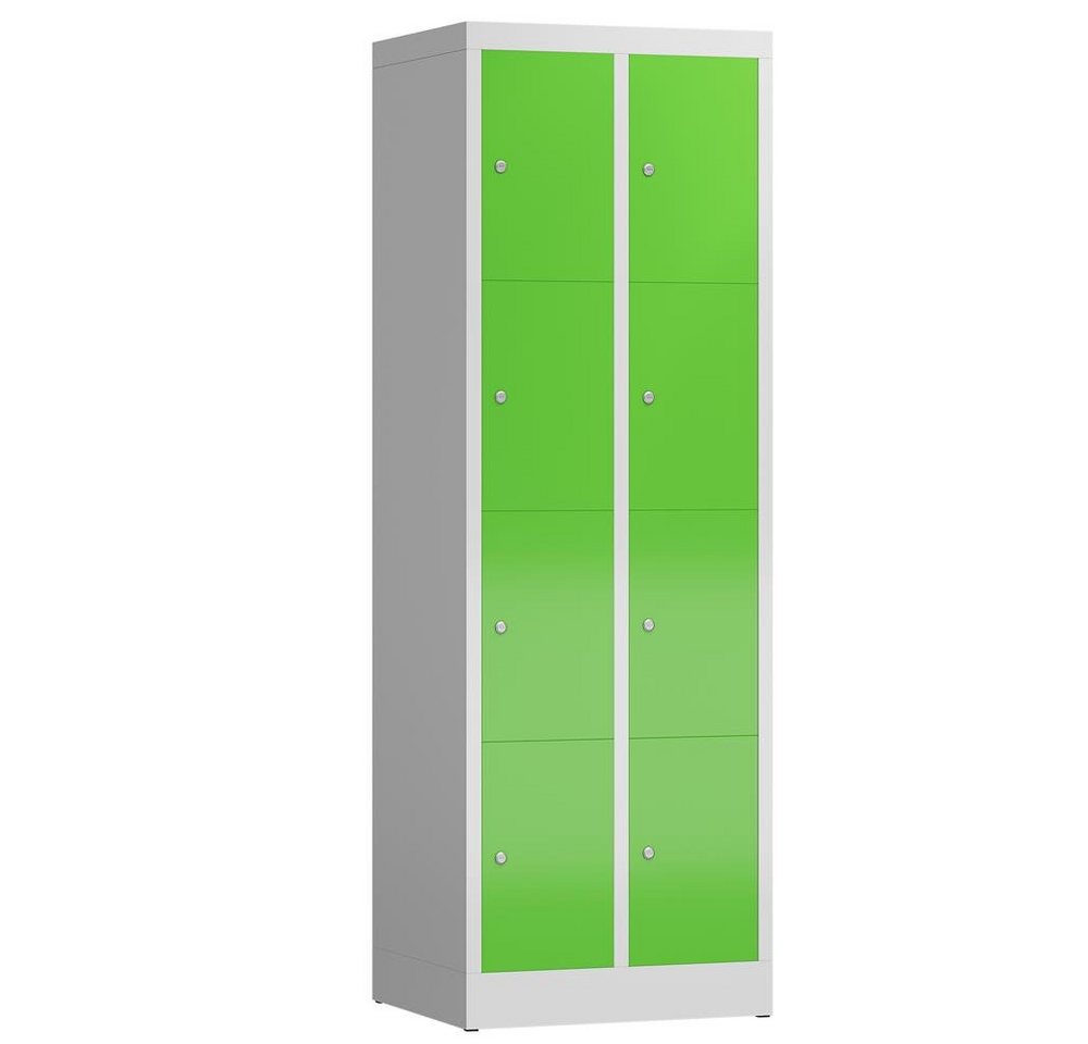 Steelboxx Fächerschrank ClassiX Schließfachschrank, 2 Abteile à 4 Fächer, 1800 x 590 x 500 mm (1-St) Komplett verschweißt und montiert - keine Montage erforderlich von Steelboxx