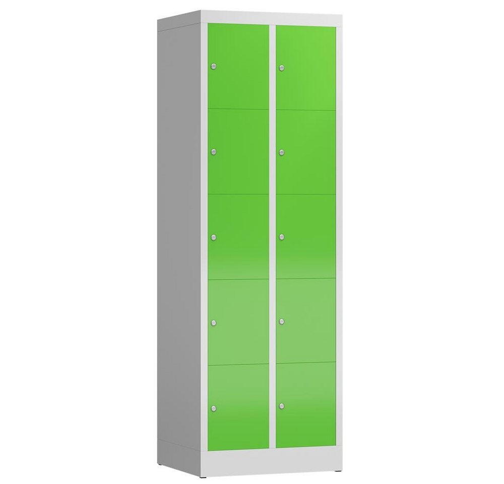 Steelboxx Fächerschrank ClassiX Schließfachschrank, 2 Abteile à 5 Fächer, 1800 x 590 x 500 mm (1-St) Komplett verschweißt und montiert - keine Montage erforderlich von Steelboxx