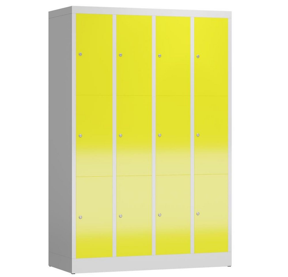 Steelboxx Fächerschrank ClassiX Schließfachschrank, 4 Abteile à 3 Fächer, 1800 x 1185 x 500 mm (1-St) Komplett verschweißt und montiert - keine Montage erforderlich von Steelboxx