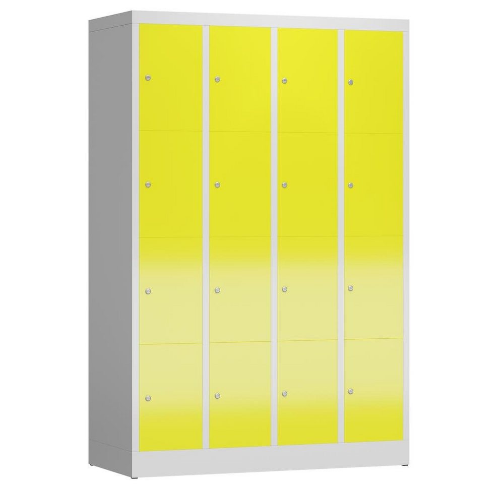 Steelboxx Fächerschrank ClassiX Schließfachschrank, 4 Abteile à 4 Fächer, 1800 x 1185 x 500 mm (1-St) Komplett verschweißt und montiert - keine Montage erforderlich von Steelboxx