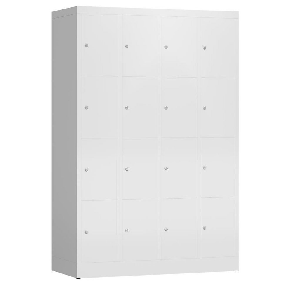 Steelboxx Fächerschrank ClassiX Schließfachschrank, 4 Abteile à 4 Fächer, 1800 x 1185 x 500 mm (1-St) Komplett verschweißt und montiert - keine Montage erforderlich von Steelboxx