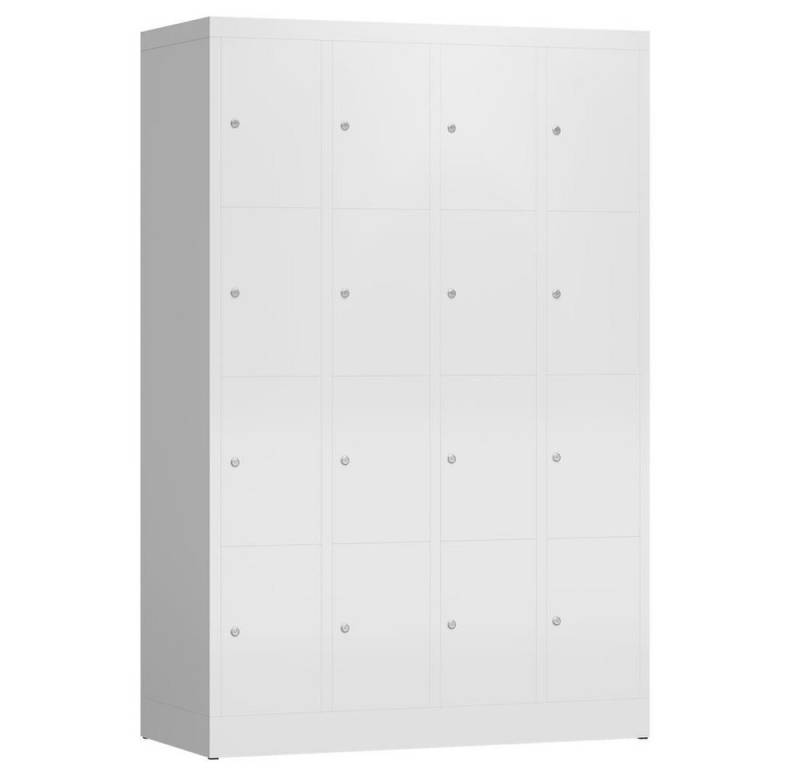 Steelboxx Fächerschrank ClassiX Schließfachschrank, 4 Abteile à 4 Fächer, 1800 x 1185 x 500 mm (1-St) Komplett verschweißt und montiert - keine Montage erforderlich von Steelboxx
