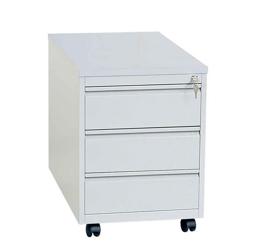 Steelboxx Fächerschrank Lüllmann® Rollcontainer, Frontgriffleiste, 3 Schubladen, 620 x 460 x (1-St) Komplett verschweißt und montiert - keine Montage erforderlich von Steelboxx