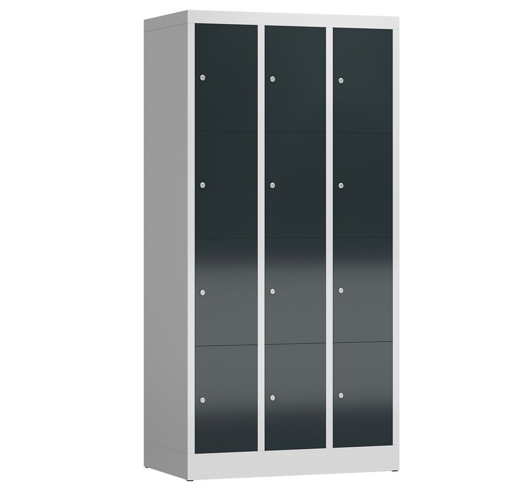 Steelboxx Fächerschrank Schließfachschrank 12 Fächer Spind 180x90x50cm (1-St) Komplett verschweißt und montiert - keine Montage erforderlich von Steelboxx
