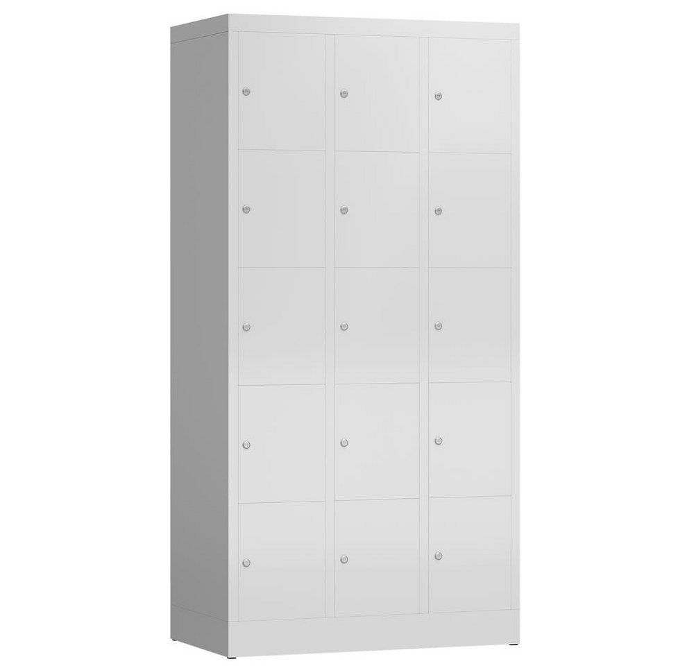 Steelboxx Fächerschrank Schließfachschrank 15 Fächer Spind 180x87x50cm (1-St) Komplett verschweißt und montiert - keine Montage erforderlich von Steelboxx