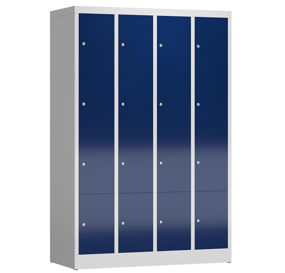 Steelboxx Fächerschrank Schließfachschrank 16 Fächer Spind 180x120x50cm (1-St) Komplett verschweißt und montiert - keine Montage erforderlich von Steelboxx