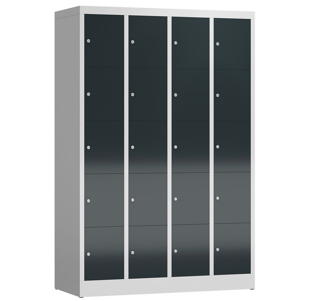 Steelboxx Fächerschrank Schließfachschrank 20 Fächer Spind 1800 x 1185 x 500 mm (1-St) Komplett verschweißt und montiert - keine Montage erforderlich von Steelboxx