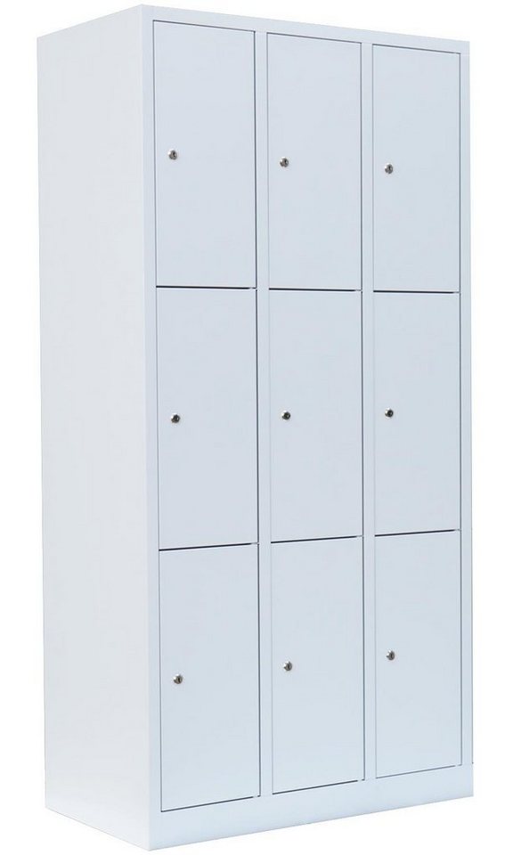 Steelboxx Fächerschrank Schließfachschrank Wertfachschrank Fächerschrank Spind 9 Fächer 180x88 (1-St) Komplett verschweißt und montiert - keine Montage erforderlich von Steelboxx