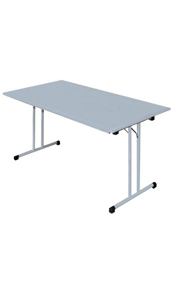 Steelboxx Klapptisch Besprechungstisch Schreibtisch 140 x 70 cm grau sehr robust (Komplett-Set, 1-St), Lieferung: Komplett montiert von Steelboxx