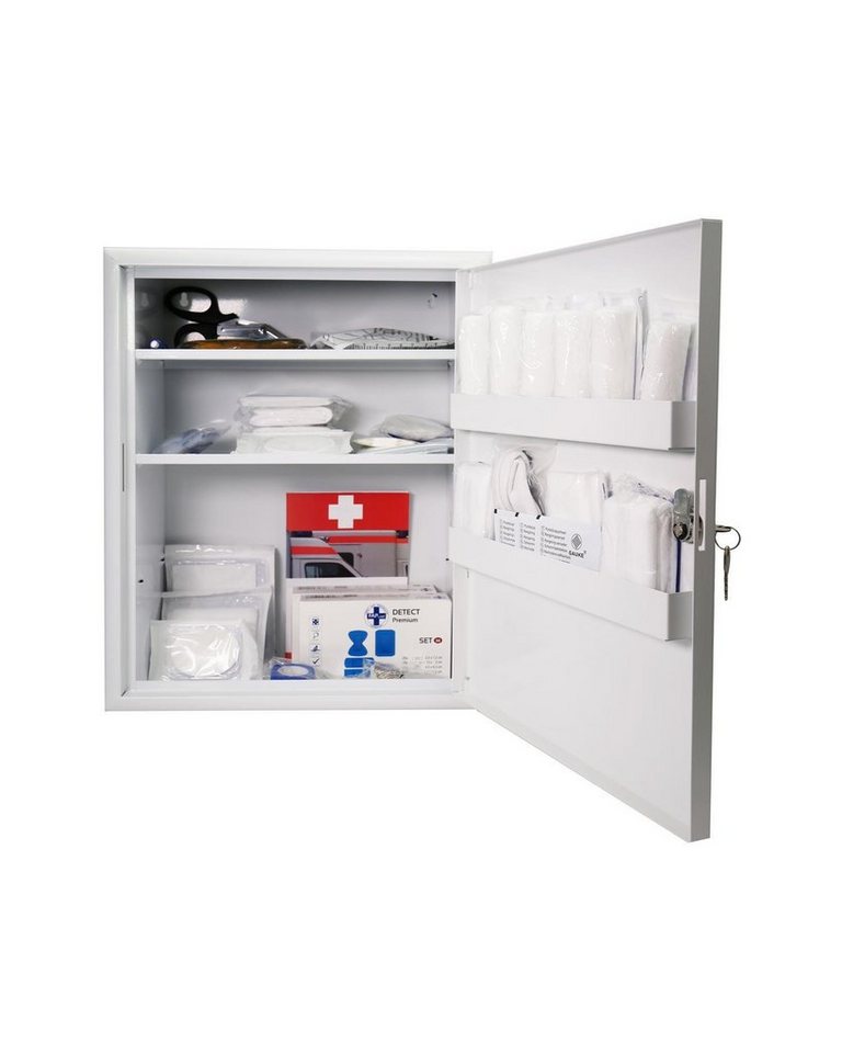 Steelboxx Medizinschrank Verbandschrank weiß Erste Hilfe Kasten mit FÜLLUNG DIN 13169 / 620271 (1-St) von Steelboxx
