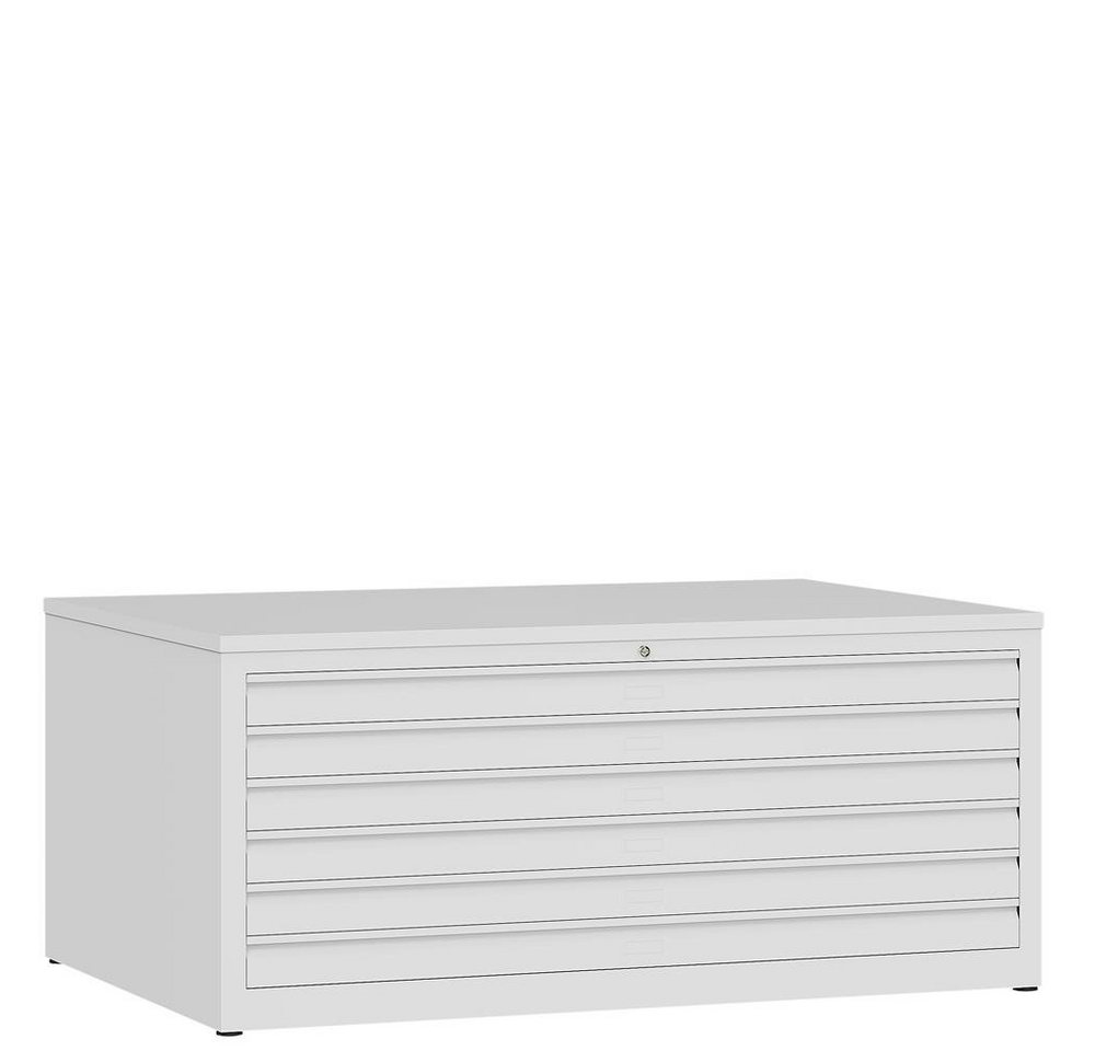 Steelboxx Mehrzweckschrank Lüllmann® Zeichnungsschrank, 6 Schubladen DIN A0, 605 x 1405 x 955 mm (1-St) Komplett verschweißt und montiert - keine Montage erforderlich von Steelboxx