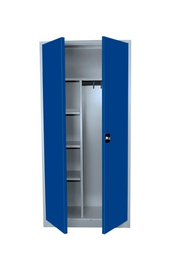 Steelboxx Mehrzweckschrank mit Garderobenteil Spind Kleiderspind 2-türig 180x80x38,3cm (1-St) Komplett montiert, keine Montage notwendig von Steelboxx