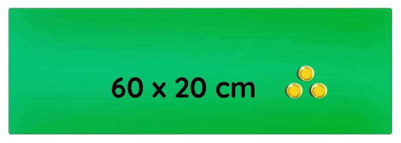 Steelboxx Memoboard Glas Memoboard, 200 x 600 x 40 mm, grün, (Spar Set, 1-tlg), - zum Anheften von Notizzetteln (inkl. 3 Magnete) von Steelboxx