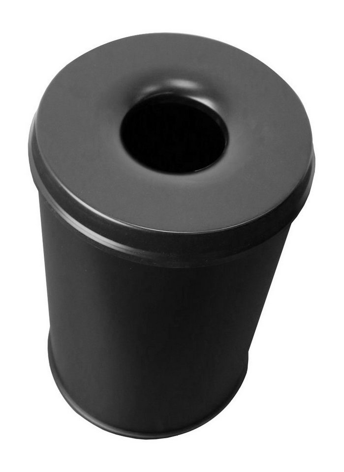 Steelboxx Papierkorb Sicherheitsabfallbehälter, 30 L, 470 x 335 mm, schwarz, mit Flammenlöschkopf Stahl - 28 Liter Volumen von Steelboxx