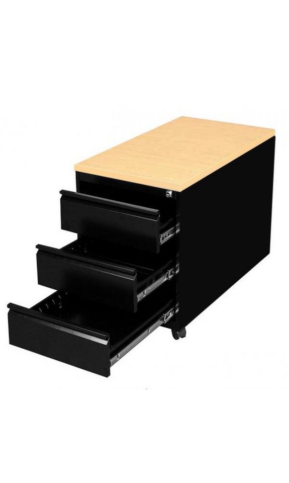 Steelboxx Fächerschrank Lüllmann® Rollcontainer, Frontgriffleiste, 3 Schubladen, 620 x 460 x (1-St) Komplett verschweißt und montiert - keine Montage erforderlich von Steelboxx