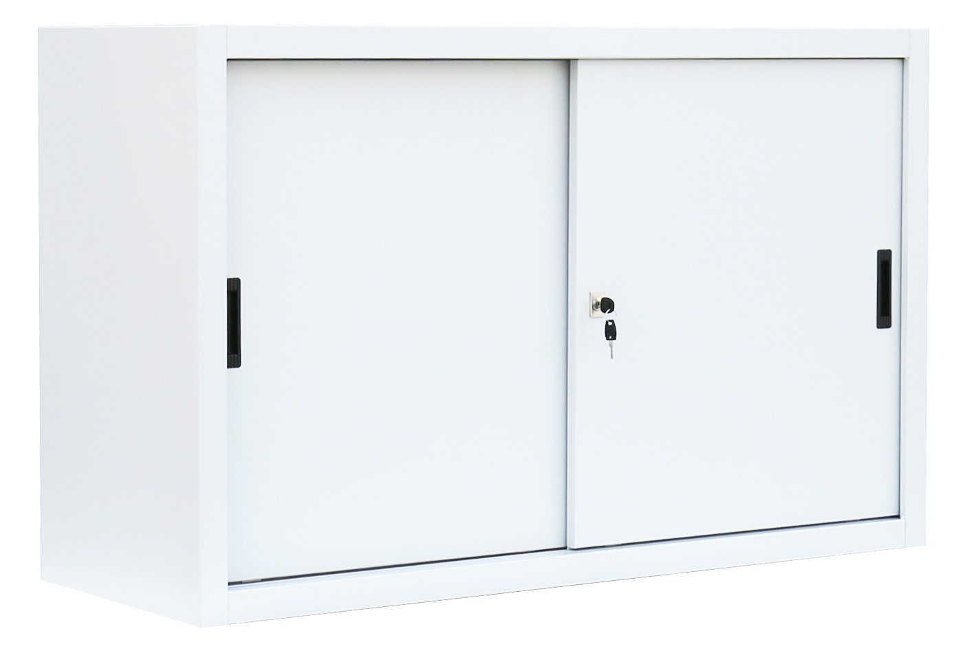 Steelboxx Schiebetürenschrank Lüllmann® Schiebetürenschrank, 2 OH, 750 x 1200 x 450 mm (1-St) Komplett verschweißt und montiert - keine Montage erforderlich von Steelboxx