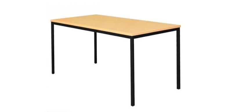 Steelboxx Schreibtisch Schreibtisch, 750 x 1200 x 800 mm, tiefschwarz/buche (Komplett-Set, 1-St), Maße: 750 x 1200 x 600 mm (HxBxT) von Steelboxx