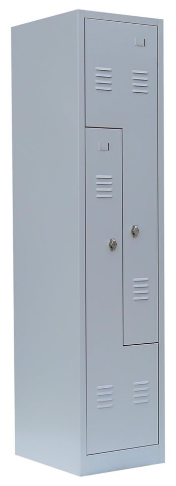 Steelboxx Spind 2er Z-Garderobenschrank - 2 Abteile - Umkleideschrank (1-St) Komplett verschweißt und montiert von Steelboxx