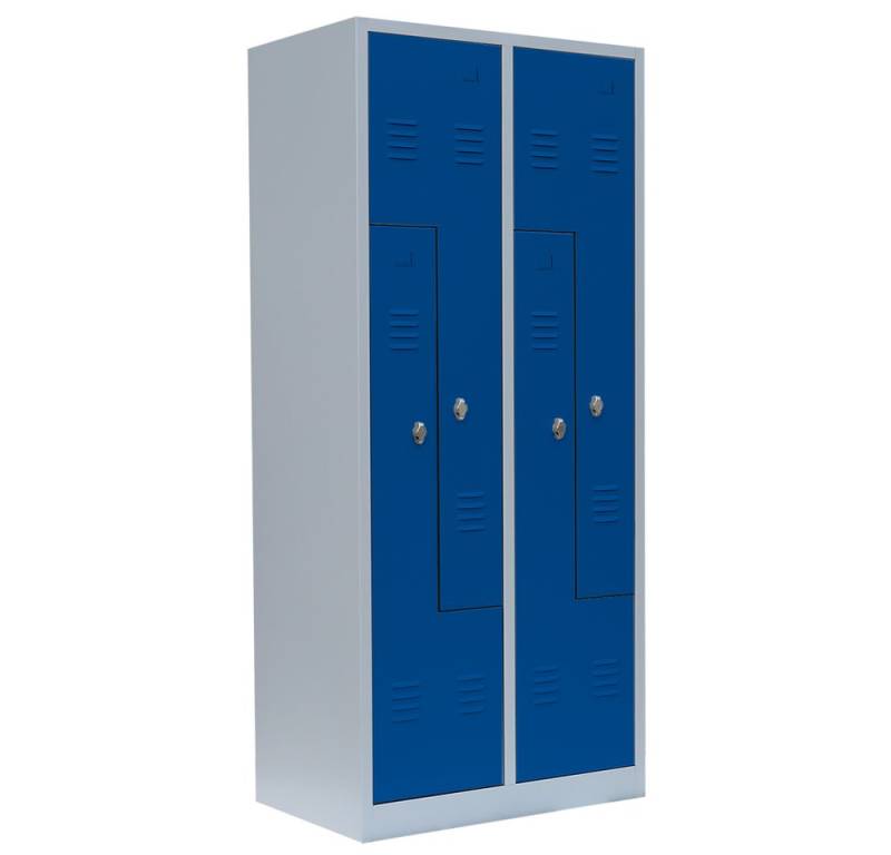 Steelboxx Spind 4er Spind Z-Garderobenschrank - 4 Abteile, Umkleideschrank (1-St) Komplett verschweißt und montiert von Steelboxx