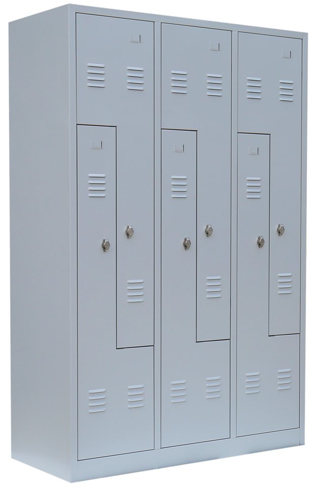 Steelboxx Spind 6er Z-Spind, Z-Garderobenschrank - 6 Abteile - Umkleideschrank (1-St) Komplett verschweißt und montiert von Steelboxx