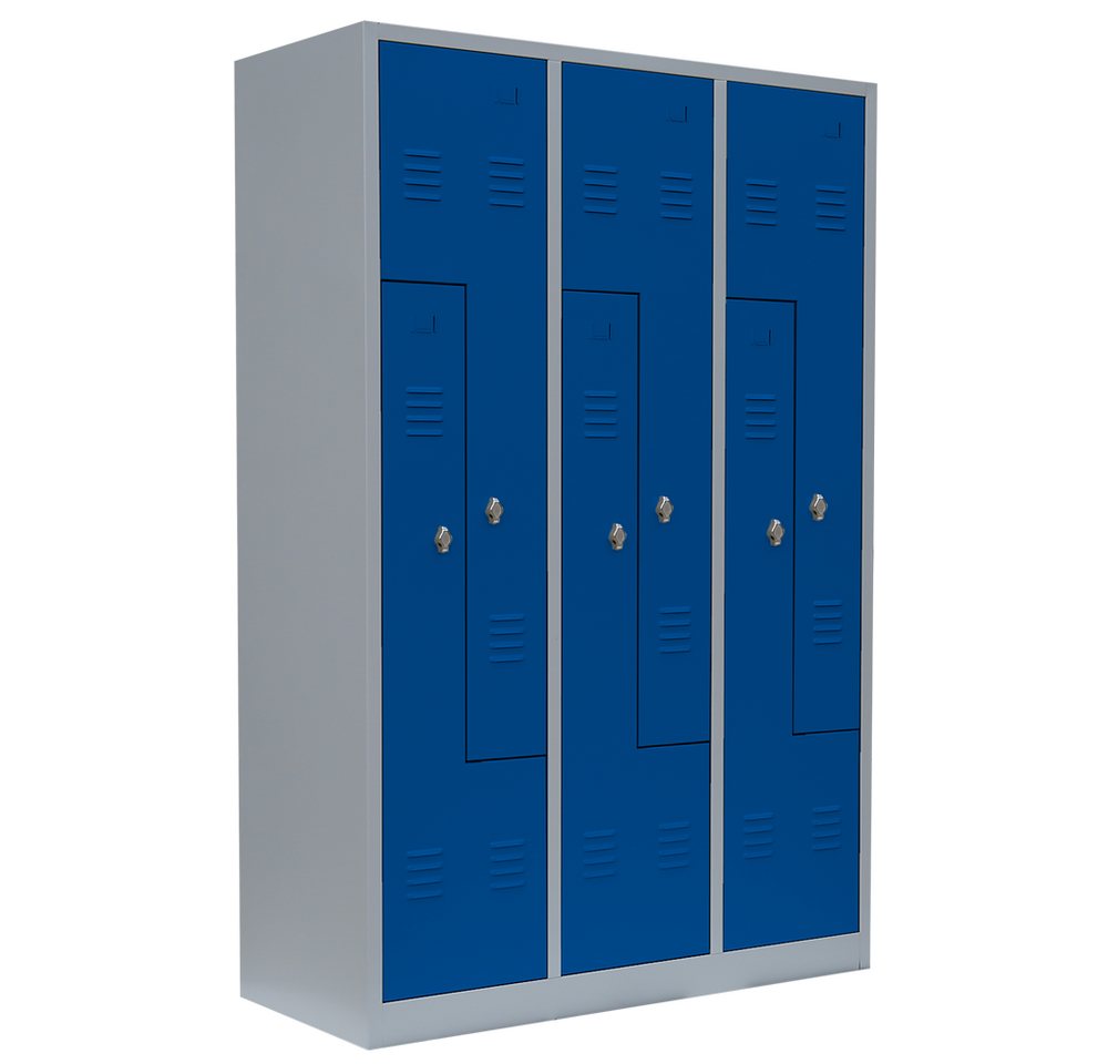 Steelboxx Spind 6er Z-Spind, Z-Garderobenschrank - 6 Abteile - Umkleideschrank (1-St) Komplett verschweißt und montiert von Steelboxx