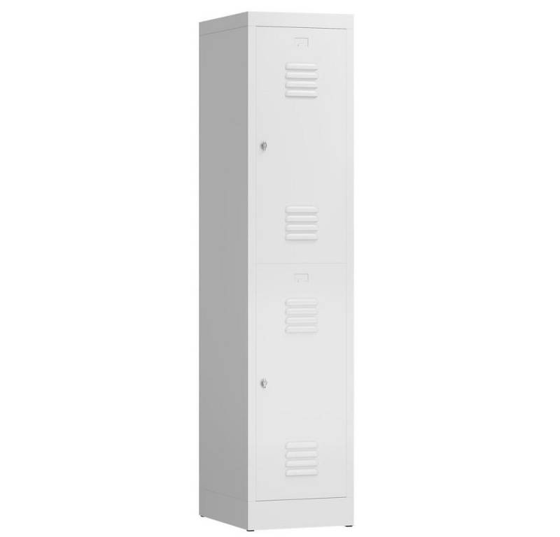 Steelboxx Spind ClassiX Garderobenschrank, 1 Abteil doppelstöckig, 1800 x 415 x 500 mm (1-St) Komplett verschweißt und montiert - keine Montage erforderlich von Steelboxx