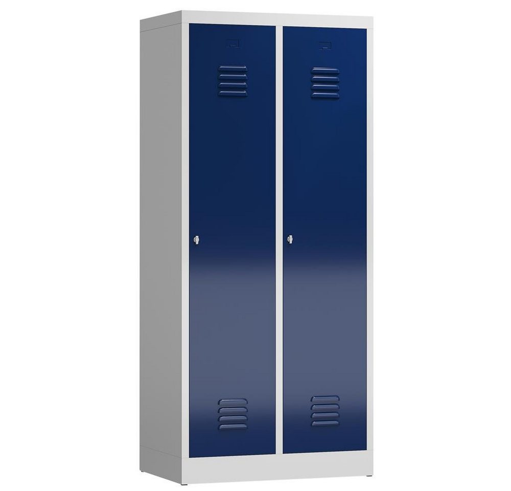 Steelboxx Spind ClassiX Garderobenschrank, 2 Abteile mit S/W-Trennung, 1800 x 800 x (1-St) Komplett verschweißt und montiert keine Montage erforderlich von Steelboxx