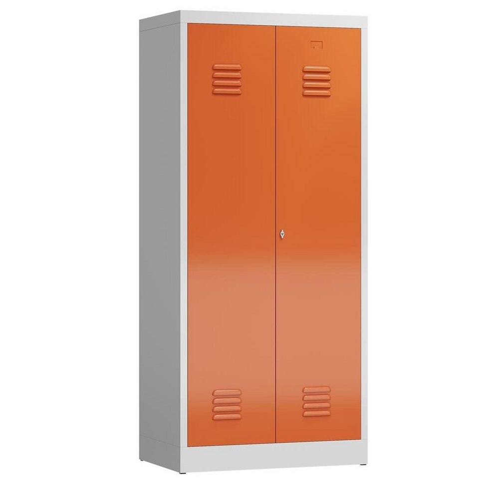 Steelboxx Spind ClassiX Garderobenschrank, 2 Abteile mittig schließend, 1800 x 800 x (1-St) Komplett verschweißt und montiert - keine Montage erforderlich von Steelboxx