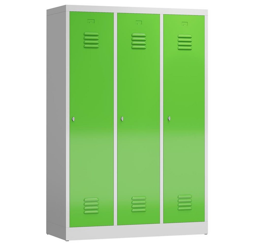 Steelboxx Spind ClassiX Garderobenschrank, 3 Abteile mit S/W-Trennung, 1800 x 1185 x (1-St) Komplett verschweißt und montiert, keine Montage erforderlich von Steelboxx