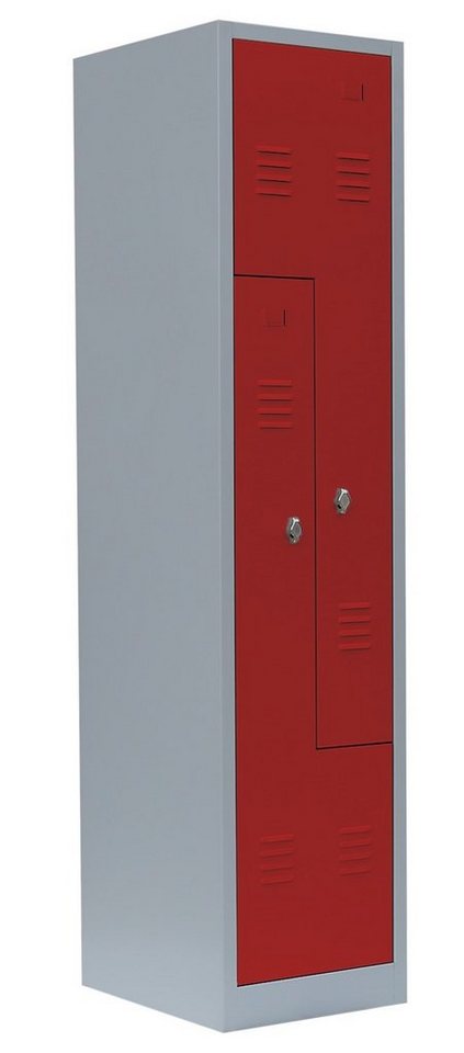 Steelboxx Spind Lüllmann® Z-Garderobenschrank, 2 Abteile, 1800 x 415 x 500 mm (1-St) Komplett verschweißt und montiert - keine Montage erforderlich von Steelboxx