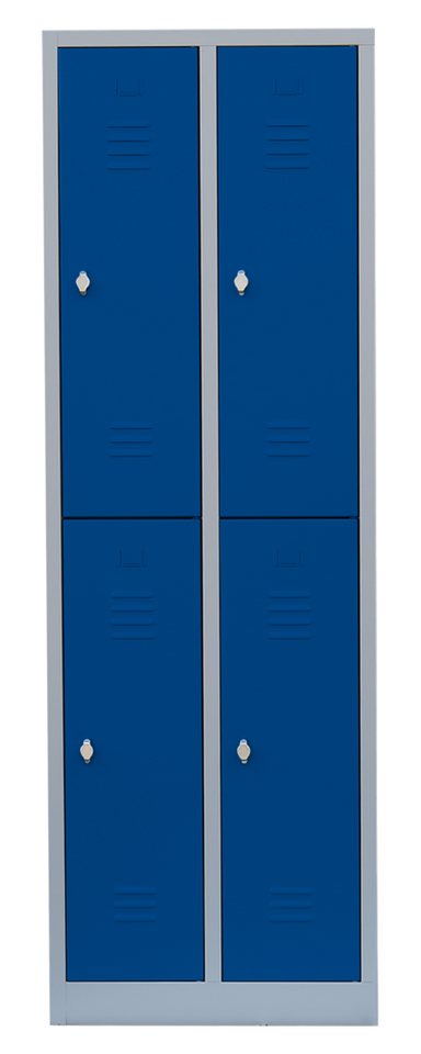 Steelboxx Spind Spind Fächerschrank Garderobenschrank - 4 Fächer mit Kleiderstange (1-St) Komplett verschweißt und montiert von Steelboxx