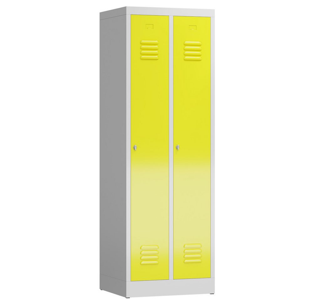 Steelboxx Spind mit 2 Abteilen Kleiderspind Spindschrank 180x59x50cm (1-St) Komplett verschweißt und montiert keine Montage erforderlich von Steelboxx