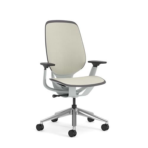 Karman Steelcase Ergonomischer Bürostuhl, höhenverstellbarer Stuhl mit Opaque Möwengrau Bezug von Steelcase