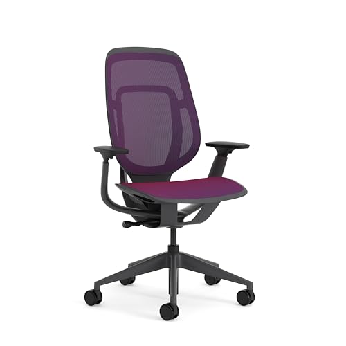 Karman Steelcase Ergonomischer Bürostuhl, höhenverstellbarer Stuhl mit Rot-Blau Bezug von Steelcase